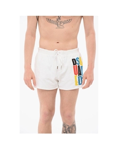 Плавки-шорты из махрового хлопка с логотипом сбоку, белый Dsquared2