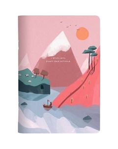 Тетрадь общая,, 150х210 мм, 48 л., клетка, скрепка, Moments, горы Be smart