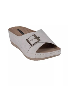 Женские сандалии Justina на удобном клине с пряжкой, белый Gc shoes
