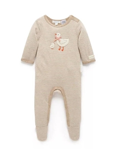 Комбинезон в полоску для мальчиков и девочек, белый Purebaby