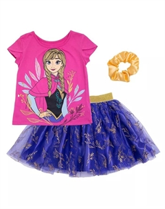 Комплект из 3 предметов: футболка Disney Princess Moana, юбка из тюля и резинка для волос, розовый Frozen