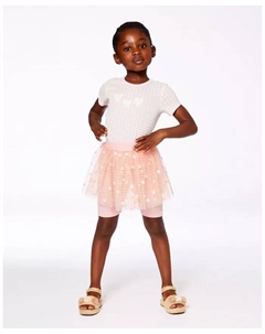 Кринкл-топ с аппликацией для девочек, светло-старый розовый Deux par deux