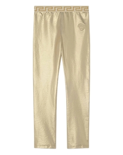 Леггинсы с завышенной талией и эффектом металлик, золотой Versace kids