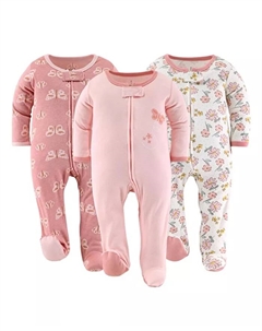 Детские боди с ножками в стиле бохо с бабочками для девочек, 3 шт, мультиколор The peanutshell