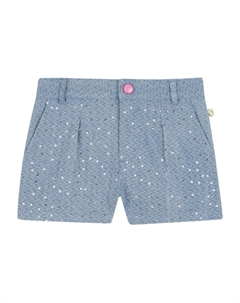 Жаккардовые джинсовые шорты со складками, синий Billieblush