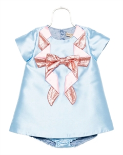 Платье-футляр с бантом-оригами и панталонами от, синий Hucklebones london