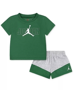 Детский комплект из футболки и шорт Baby Stacked Mixed, 2 предмета, серый Jordan