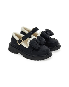 Лоферы с бантом, черный Monnalisa