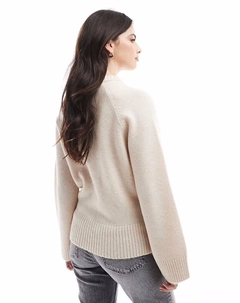 Вязаный джемпер с круглым вырезом и рукавами реглан кремового цвета Asos design