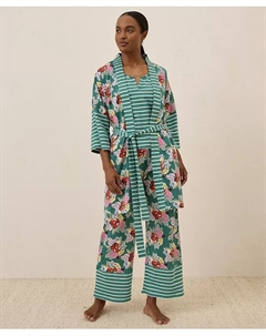 Женский короткий халат Staycation из органического хлопка, зеленый Pact