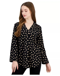 Женская туника с длинными рукавами и отворотами, мультиколор Ak anne klein