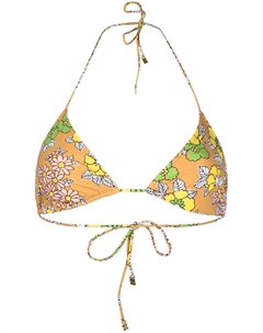 Лиф бикини с цветочным принтом, коричневый Tory burch