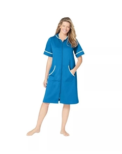 Женский короткий халат из французского махрового полотна, синий Dreams & co.