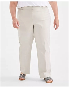 Прямые брюки для пышных форм Plus Size Curvy-Fit, коричневый/бежевый Jm collection