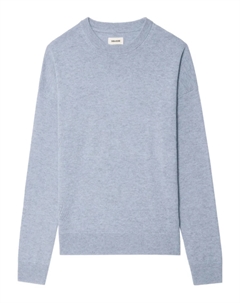 Кашемировый свитер с нашивкой в виде сердца от, синий Zadig&voltaire