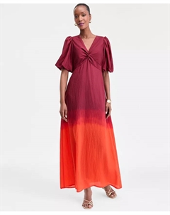 Женское макси-платье с омбре и скрученным передом, красный I.n.c. international concepts