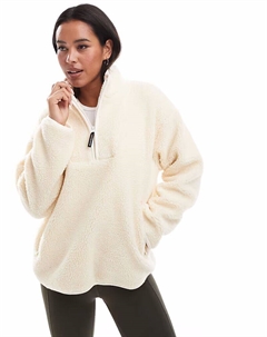 - Кремово-белый плюшевый свитшот с полумолнией South beach