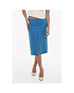 Однотонная юбка с прямой талией и разрезом спереди, синий Dsquared2