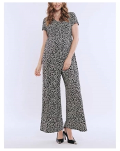 Женский комбинезон с короткими рукавами, V-образным вырезом и расклешенными брючинами -, белый Motherhood maternity