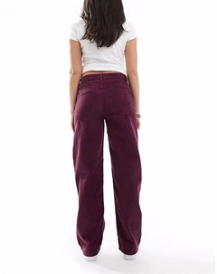 Вельветовые джинсы-бойфренды сливового цвета Asos design
