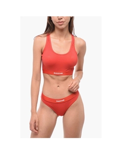 Спортивный топ из однотонного нейлона-стрейча, красный Dsquared2