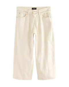 Джинсы прямого кроя TIE-WAIST CROPPED WIDE LEG, бежевый Next