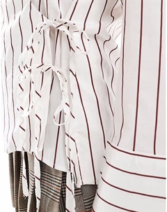 Рубашка с галстуком в белую и бордовую полоску Only