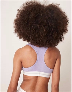 Бюстгальтер-бралетт из модала в рубчик сиреневого цвета Calvin klein