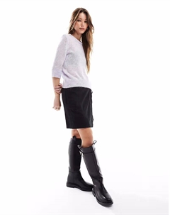 Джемпер с короткими рукавами открытой вязки в сиреневом цвете Only