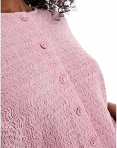 Рубашка свободного кроя с короткими рукавами и волнистой текстурой розового цвета Asos design