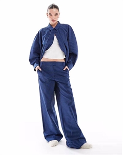 Свободная рубашка с увеличенными рукавами в синюю полоску Asos design