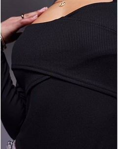 Боди черного цвета с перекрещивающимися деталями спереди Asos design