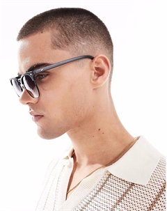 Солнцезащитные очки в стиле ретро с градиентными линзами черного цвета Asos design