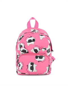 Рюкзак с принтом Choupette, розовый Karl lagerfeld kids