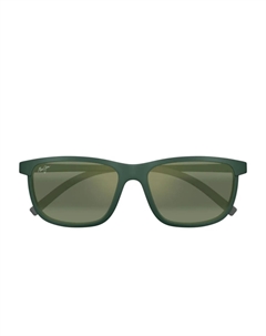 Солнцезащитные очки в матовой прямоугольной оправе, зеленый Maui jim