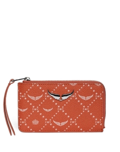 Картхолдер с монограммой, оранжевый Zadig&voltaire