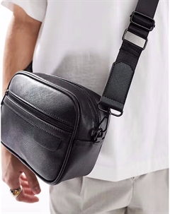 Сумка через плечо из искусственной кожи черного цвета Asos design