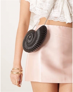 Сумка-клатч Ammonite с жестким корпусом и съемным цепочным ремешком черного цвета Asos design