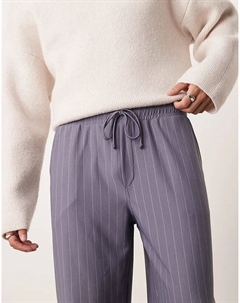 Свободные брюки в тонкую полоску бирюзового цвета Asos design