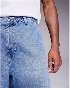 Длинные джинсовые шорты светло-голубого цвета Asos design