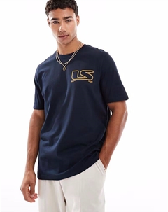 Футболки Ss с принтом Polaroid в цвете z271 темно-синего цвета Lyle & scott