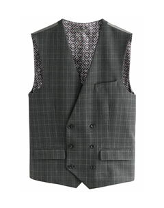 Жилет REGULAR FIT - CHECK - Suit waistcoat, серый Next