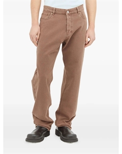 Хлопковые джинсы, коричневый Miu miu