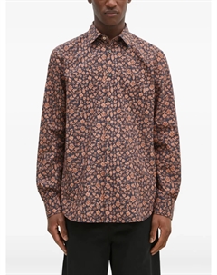 Рубашка из хлопка с цветочным принтом, синий Paul smith