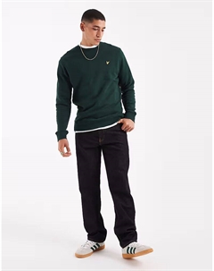Толстовка с круглым вырезом темно-зеленого цвета Lyle & scott