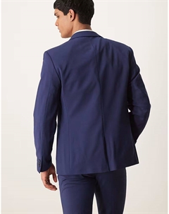 Тонкий пиджак из легкой камвольной шерсти, синее покрытие, можно стирать Asos design