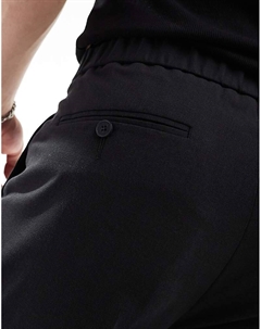 DESIGN – черные элегантные брюки прямого кроя с укороченными штанинами Asos