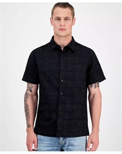 Мужская рубашка Idris с вышитым узором, черный Guess