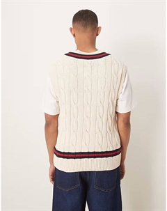 Жилет для крикета из трикотажной пряжи кремового цвета Gant
