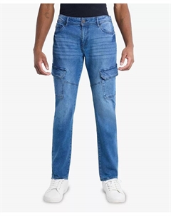 Мужские узкие джинсы-карго с эффектом стрейч, синий Xray